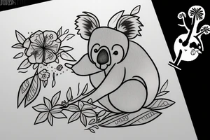 Koala on a tree tattoo idea
