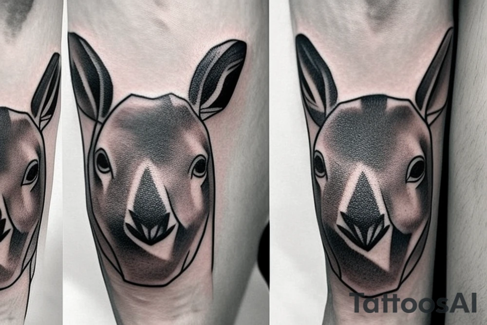 Kangaroo head tattoo idea