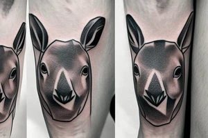 Kangaroo head tattoo idea