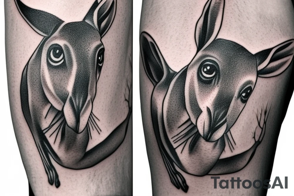 Kangaroo gangster tattoo idea