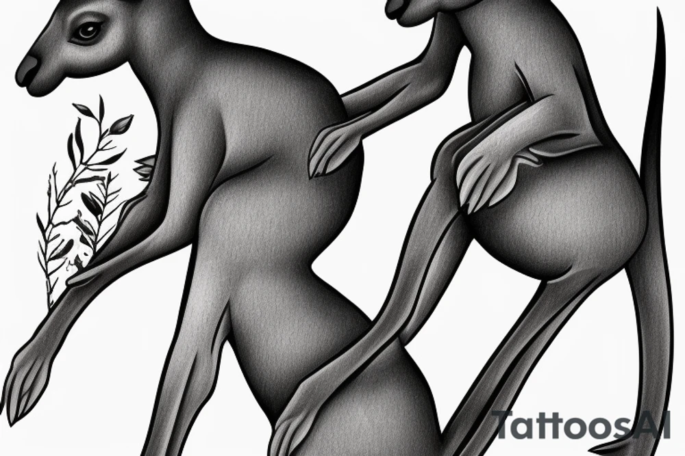 Jacked kangaroo tattoo idea