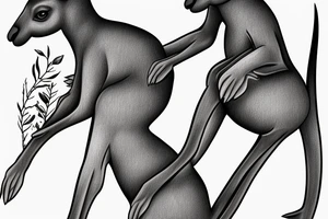 Jacked kangaroo tattoo idea