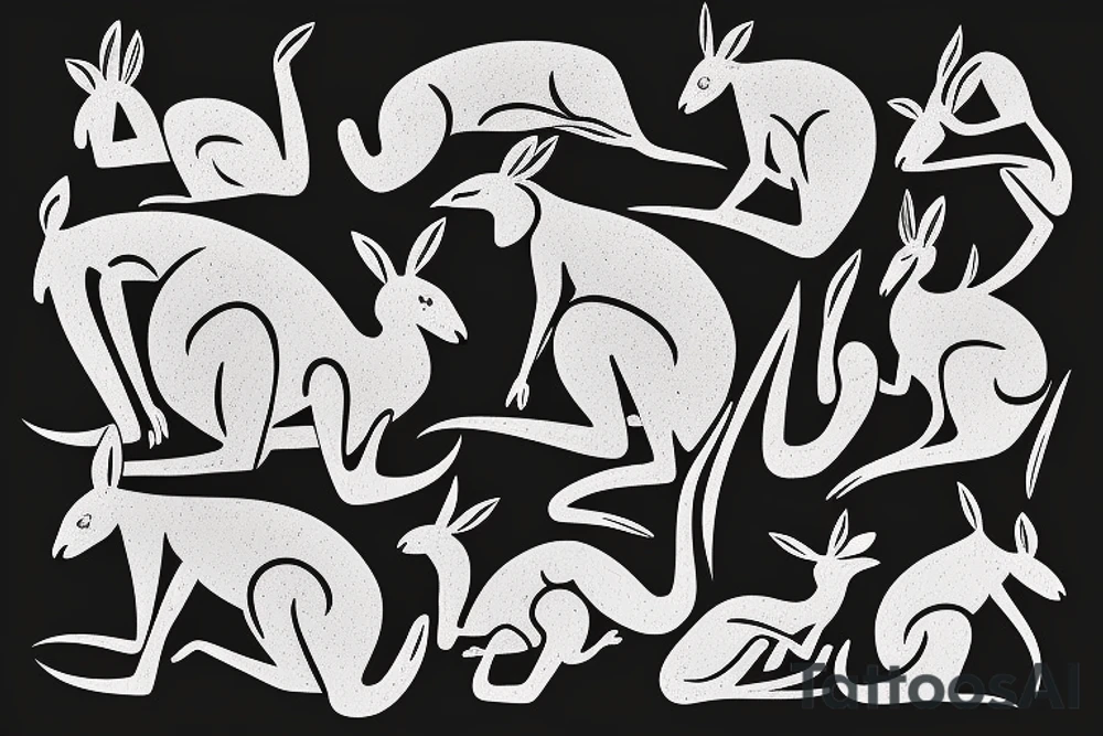 Jacked kangaroo tattoo idea