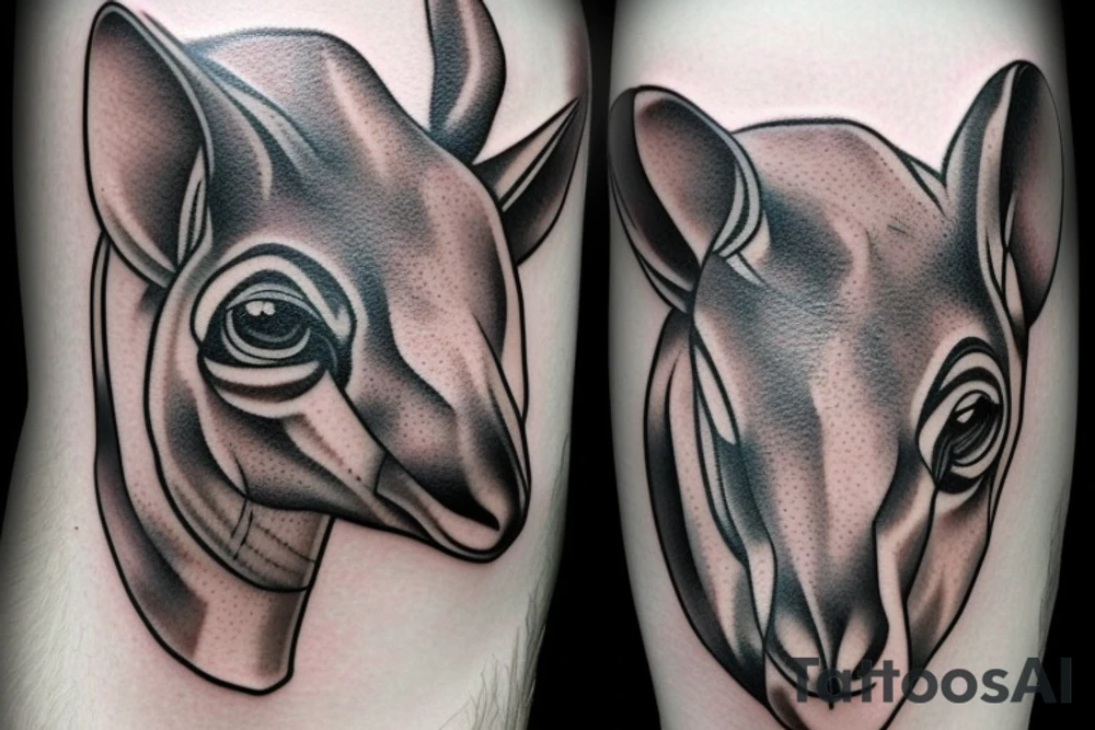 Muscular kangaroos tattoo idea
