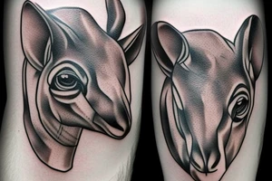 Muscular kangaroos tattoo idea