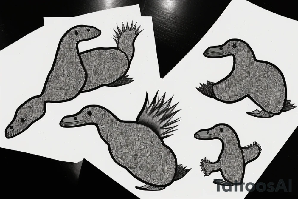 Platypus with gumtree tattoo idea