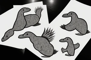 Platypus with gumtree tattoo idea