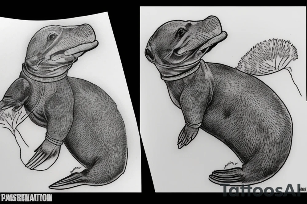 Australian Platypus tattoo idea