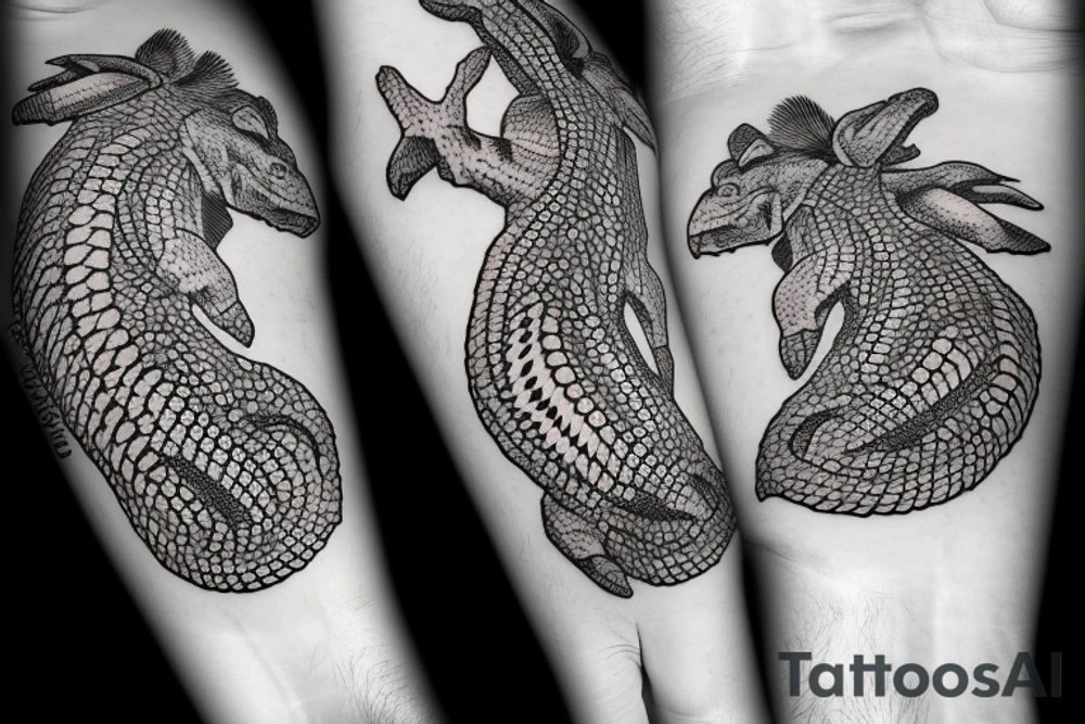 Australian salt water crocodile tattoo idea