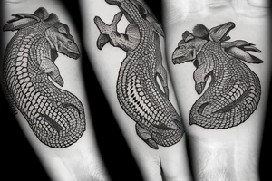 Australian salt water crocodile tattoo idea