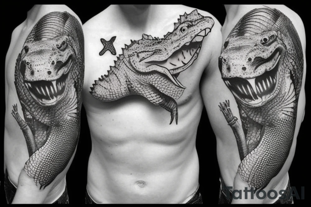 Australian salt water crocodile tattoo idea