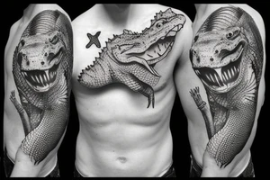 Australian salt water crocodile tattoo idea