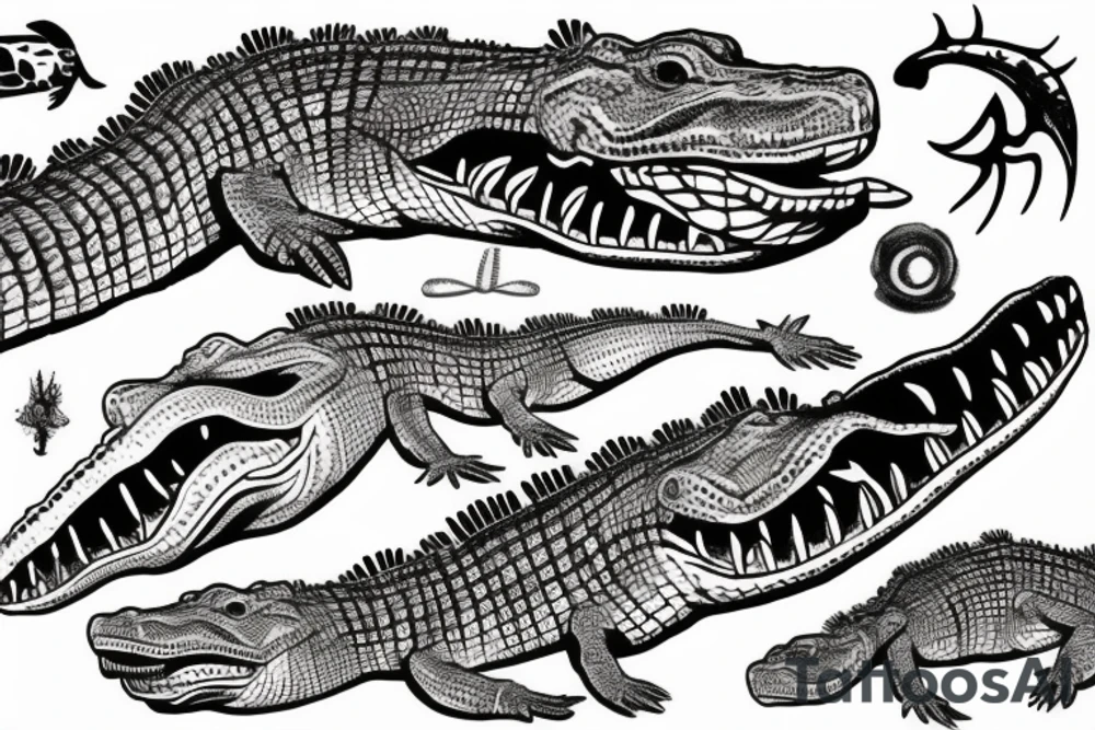 Australian salt water crocodile head tattoo idea
