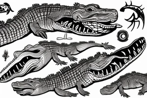 Australian salt water crocodile head tattoo idea