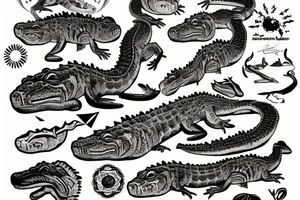 Australian salt water crocodile head tattoo idea