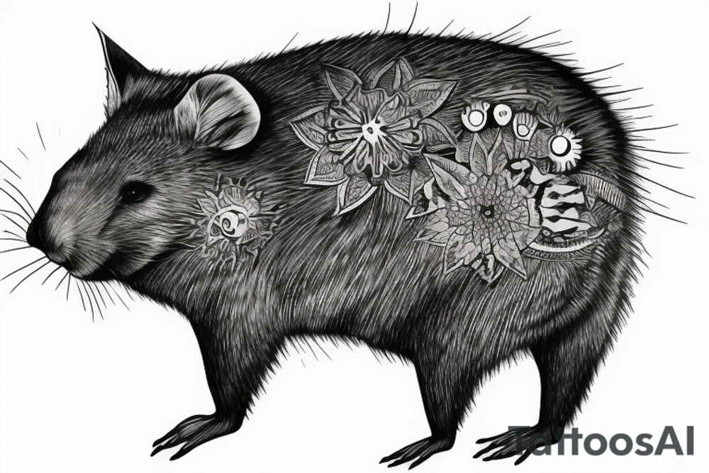 Wombat head tattoo idea
