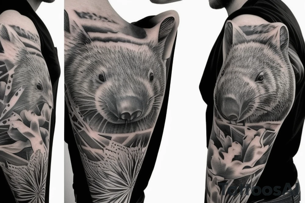 Wombat head tattoo idea