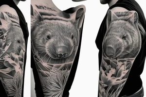 Wombat head tattoo idea