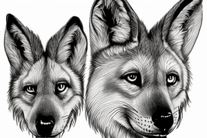 Australian dingo head tattoo idea