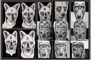 Australian dingo head tattoo idea