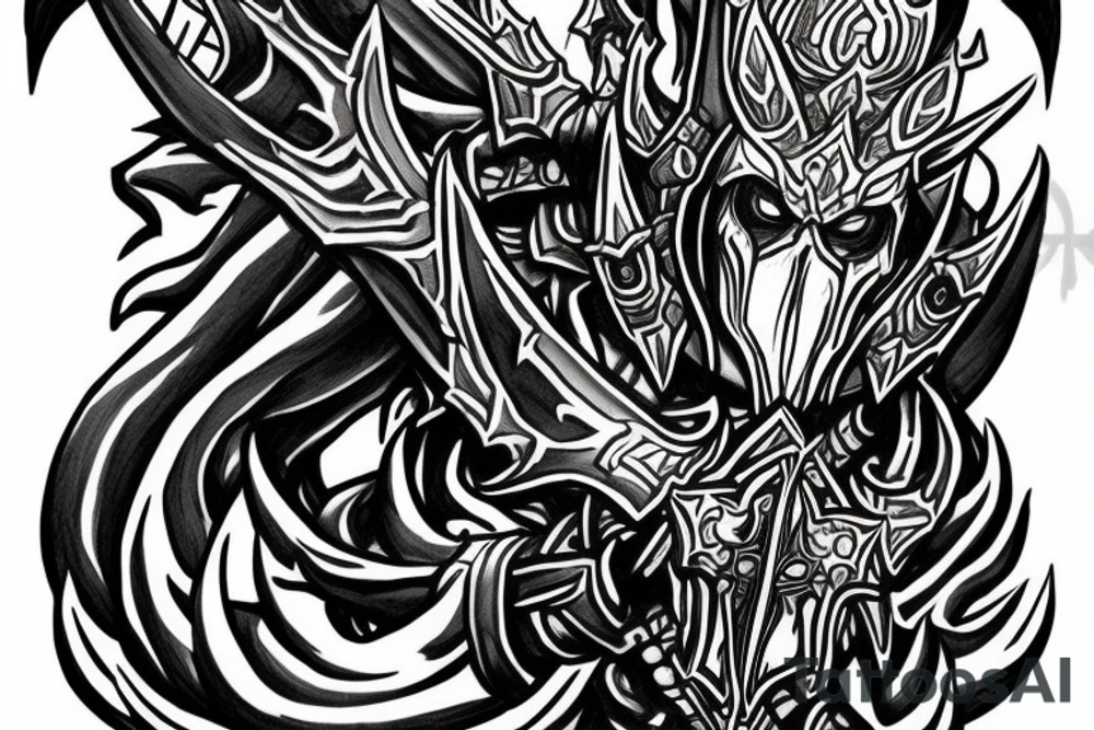 the lich king from world of warcraft. tattoo cant be bigger than 10cm tattoo idea