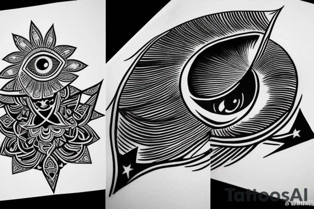 Eye of Horus and stars tattoo idea