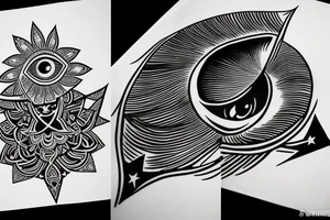 Eye of Horus and stars tattoo idea
