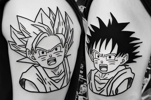 I want the nimbus cloud of dragonball and the straw hat that luffy wears from One Piece as an black and white tattoo tattoo idea