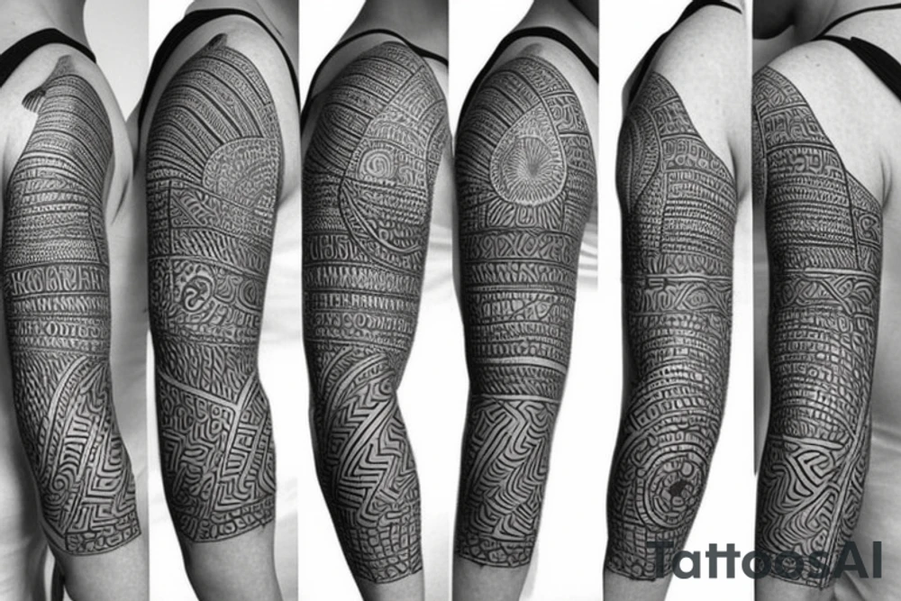 Africa themed half sleeve tattoo idea