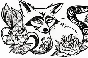 fox lying on a rock tattoo idea