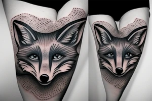 fox lying on a rock tattoo idea