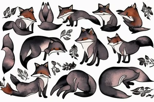 fox lying on a rock tattoo idea