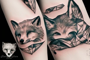 fox lying on a rock tattoo idea