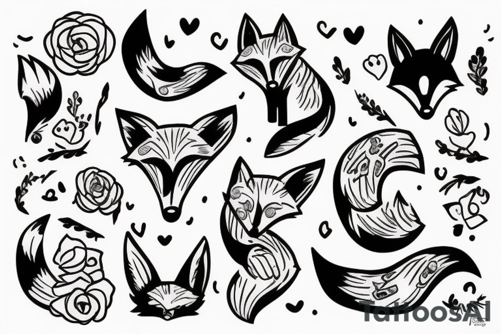 fox lying on a rock tattoo idea