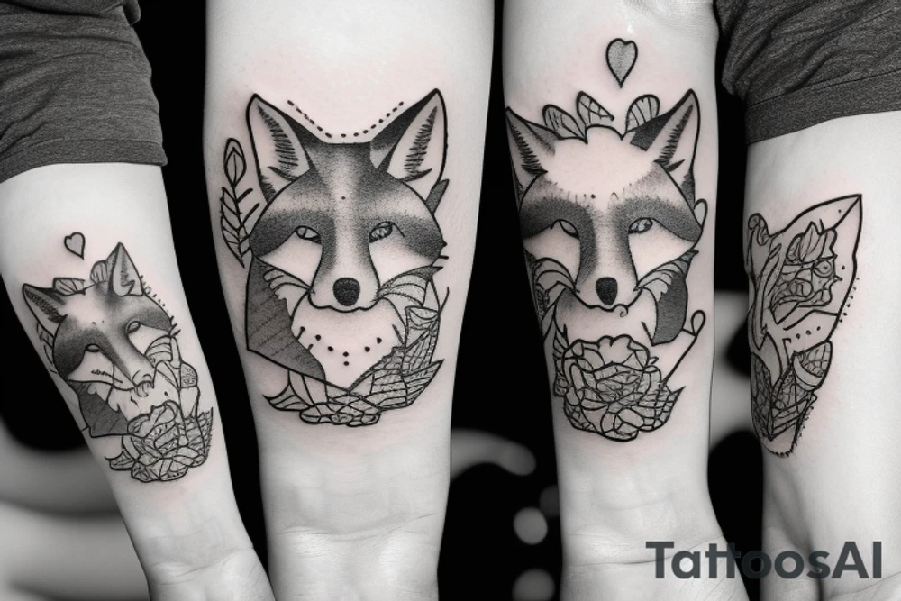 fox lying on a rock tattoo idea
