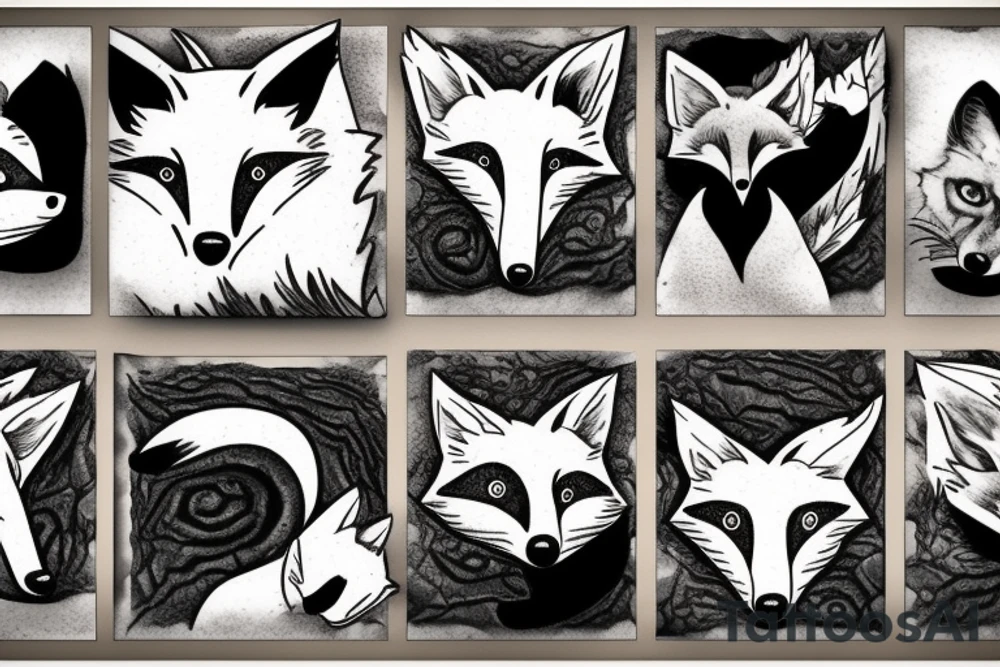 fox lying on a rock tattoo idea