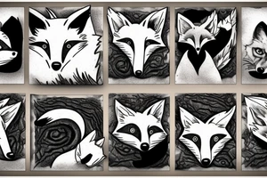 fox lying on a rock tattoo idea