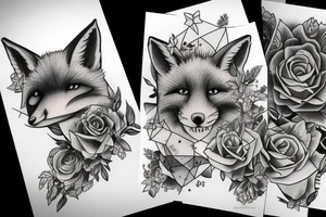 fox lying down tattoo idea