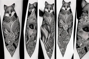 fox sitting tattoo idea