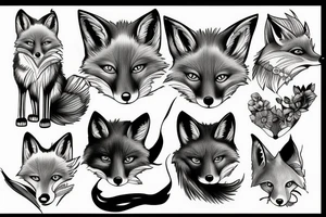 fox sitting tattoo idea