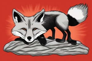 fox sitting on a rock looking forward tattoo idea