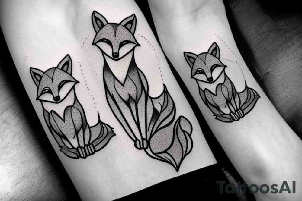 fox sitting on a rock looking forward tattoo idea fox sitting on a rock looking forward tattoo idea