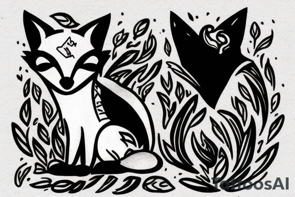 fox sitting on a rock looking forward tattoo idea fox sitting on a rock looking forward tattoo idea