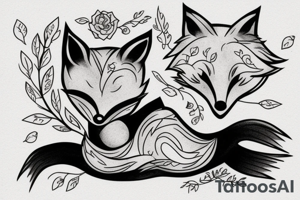 fox sitting on a rock looking forward tattoo idea