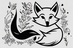 fox sitting on a rock looking forward tattoo idea
