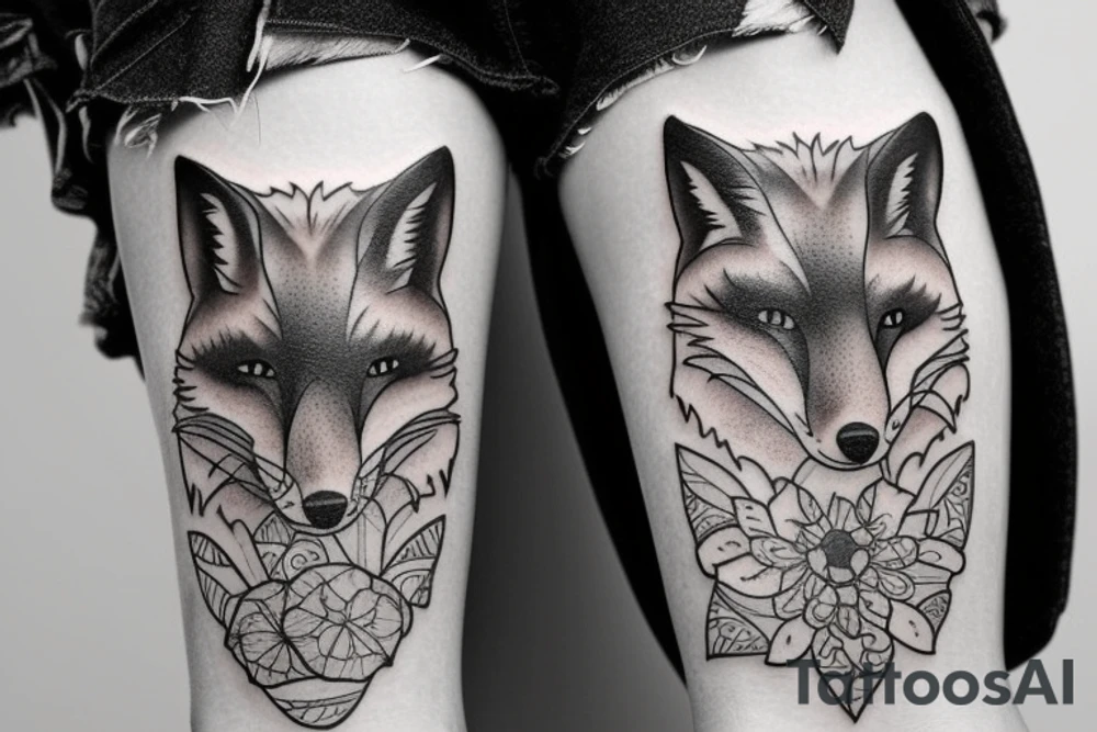 fox  full body tattoo idea