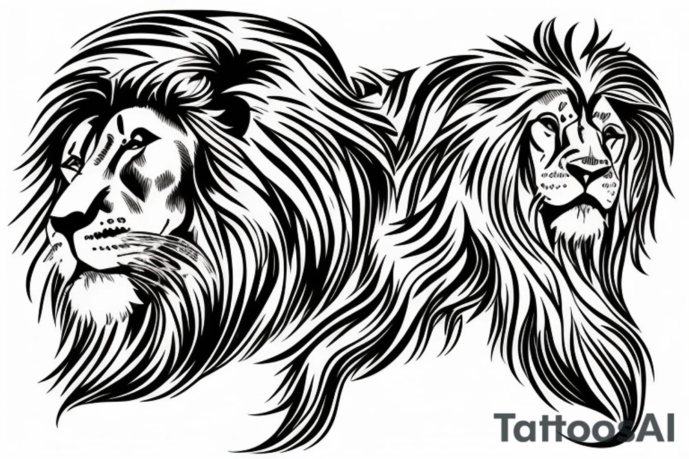lion lying down tattoo idea