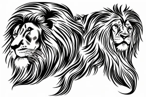 lion lying down tattoo idea