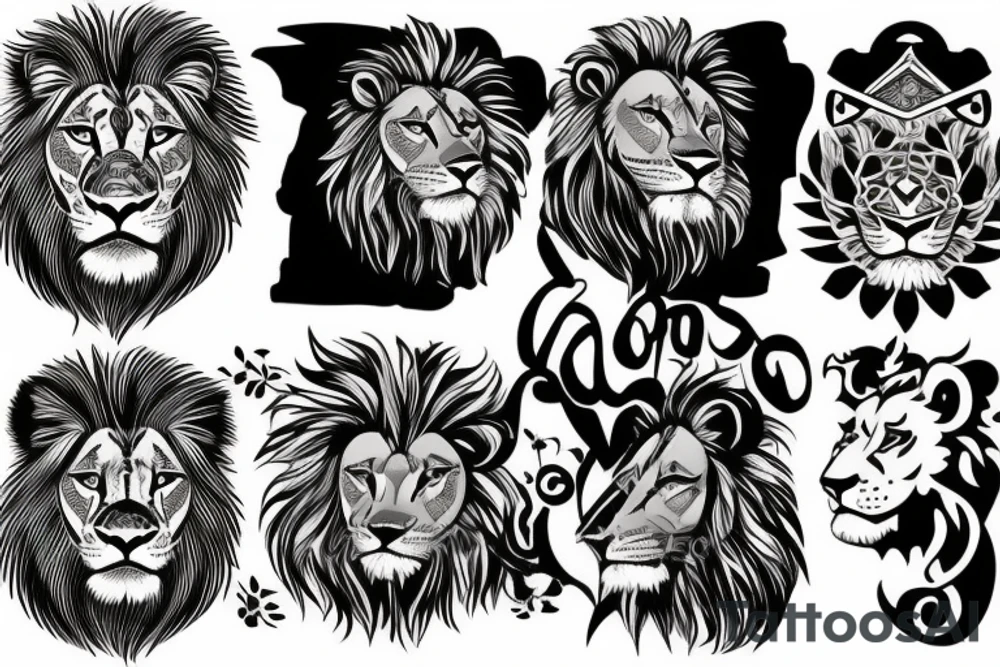 lion lying down tattoo idea