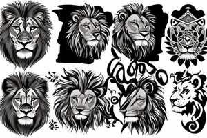 lion lying down tattoo idea